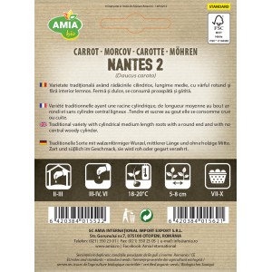 Seminte bio de morcov Nantes Amia 1,7 grame